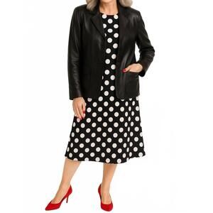 NEW SHANNALEE lambskin leather blazer in black